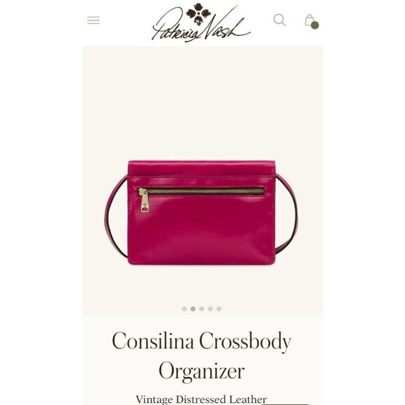 Patricia Nash Consilina  Vintage Distressed Crossbody Bag - Fuchsia - Picture 3 of 10